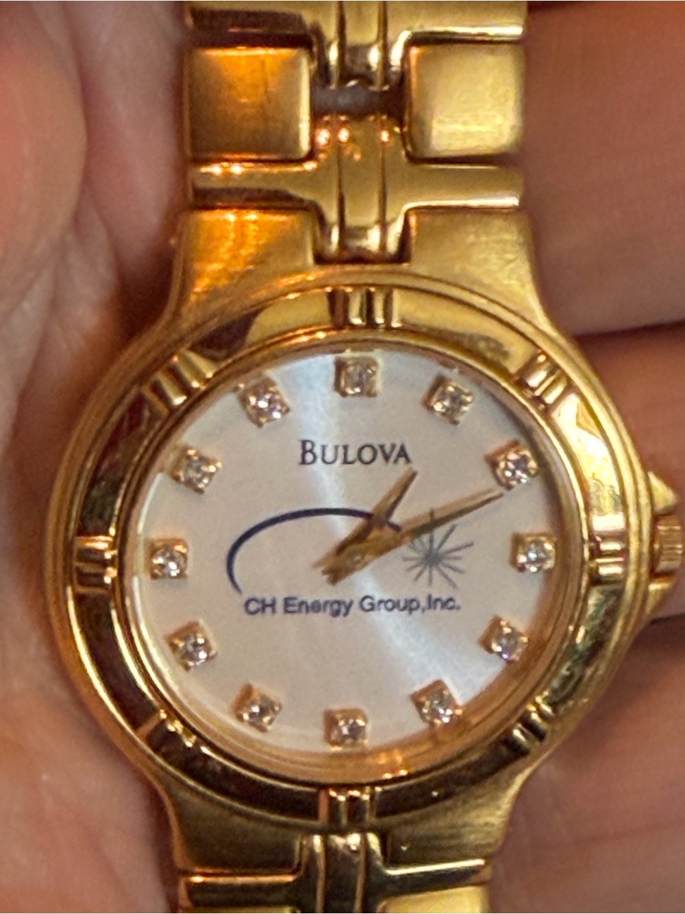 Bulova White Face Genuine Diamond Watch